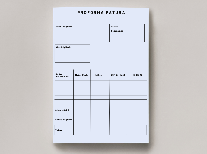 Proforma fatura örnek